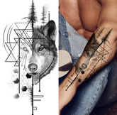WOLF TATTOO HALF GEOMETRIC